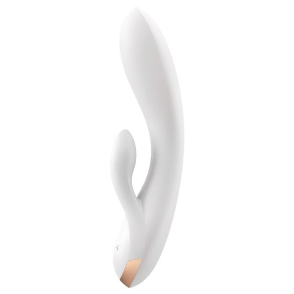 Satisfyer Double Flex - pametan vibrator sa klitorisnim dodatkom (beli)