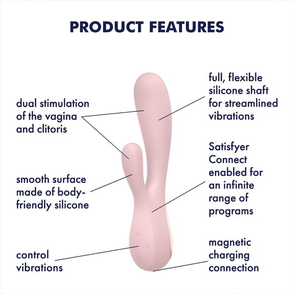 Satisfyer Mono Flex - pametan vodootporni vibrator (ružičasti)