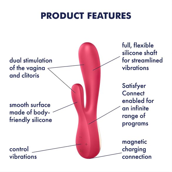 Satisfyer Mono Flex - pametni vodootporni vibrator (crveni)