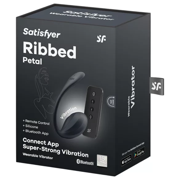 Satisfyer Ribbed Petal - crno bežično vibrirajuće jaje