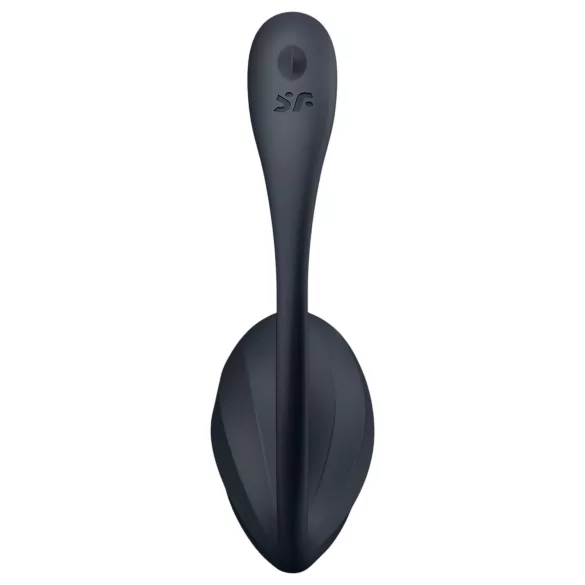 Satisfyer Ribbed Petal - crno bežično vibrirajuće jaje