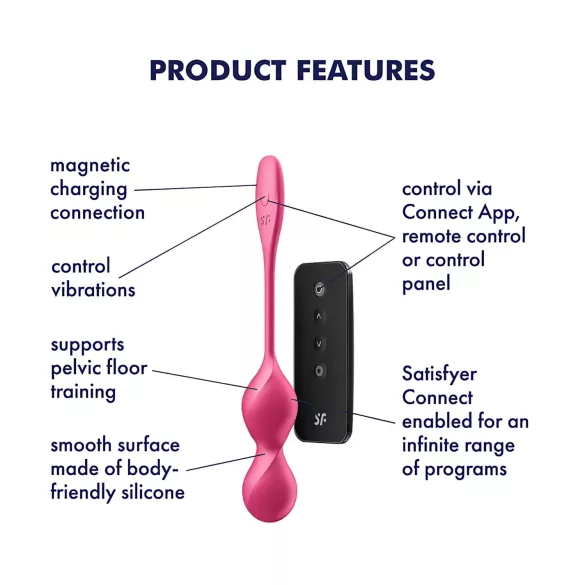 Satisfyer Love Birds 2 - pametna vibraciona gejša kugla (roze)