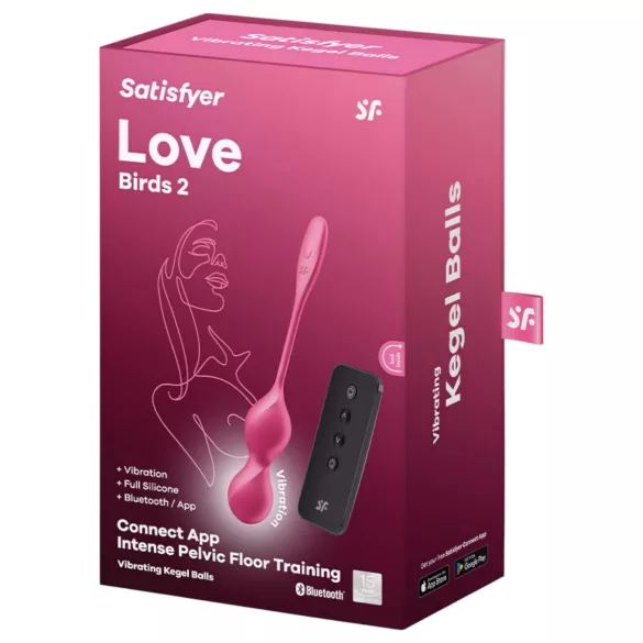 Satisfyer Love Birds 2 - pametna vibraciona gejša kugla (roze)