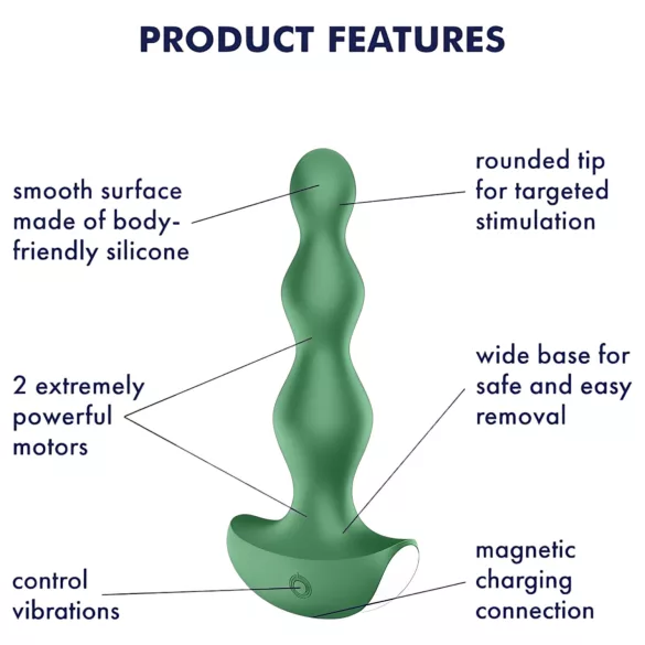Satisfyer Lolli-Plug 2 - punjiva vodootporna analna vibracija (zelena)
