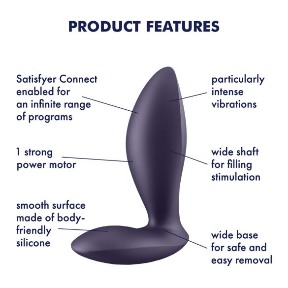 Satisfyer Power Plug - pametna analna vibracija (ljubičasta)