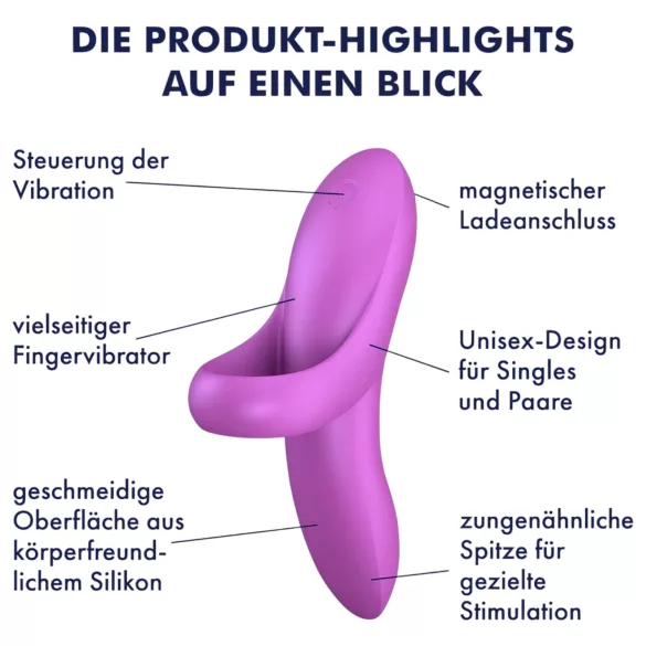 Satisfyer Smeli Ljubavnik - punjivi vodootporni prstni vibrator (roze)