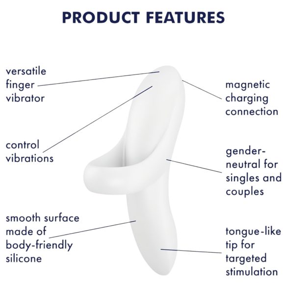 Satisfyer Bold Lover - Punjivi, vodootporni prstni vibrator (bela)