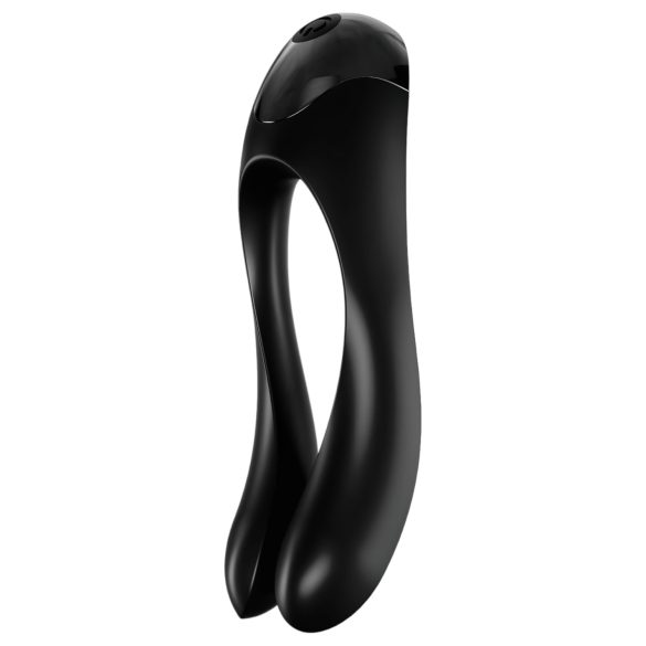 Satisfyer Candy Cane - punjivi vodootporni dvostruki vibrator (crni)