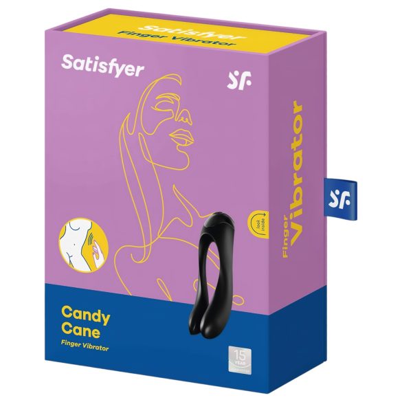 Satisfyer Candy Cane - punjivi vodootporni dvostruki vibrator (crni)