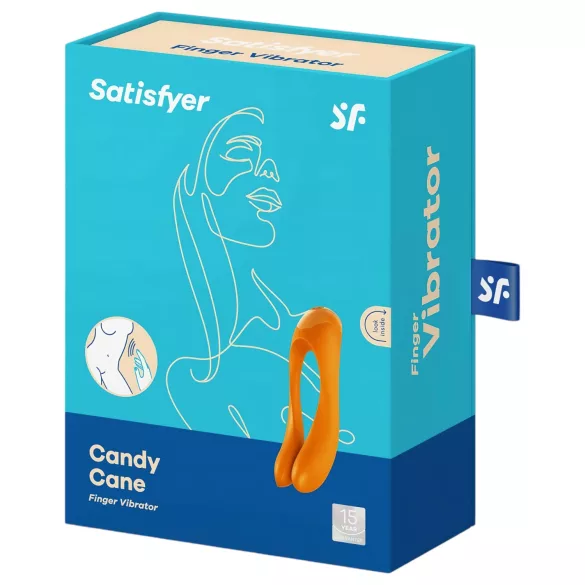 Satisfyer Candy Cane - punjivi, vodootporni dvostruki vibrator (narandžasti)