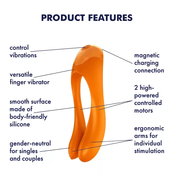 Satisfyer Candy Cane - punjivi, vodootporni dvostruki vibrator (narandžasti)