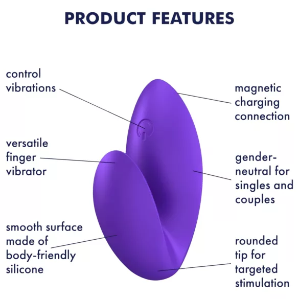 Satisfyer Ljubavna Pobuna - punjivi, vodootporni vibrator za prst (ljubičasti)