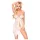 Penthouse Slatka Zver - cvetni babydoll komplet (bela) - L/XL