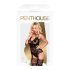Penthouse Hottie - čipkasti, kaišasti, mrežasti set (crna)