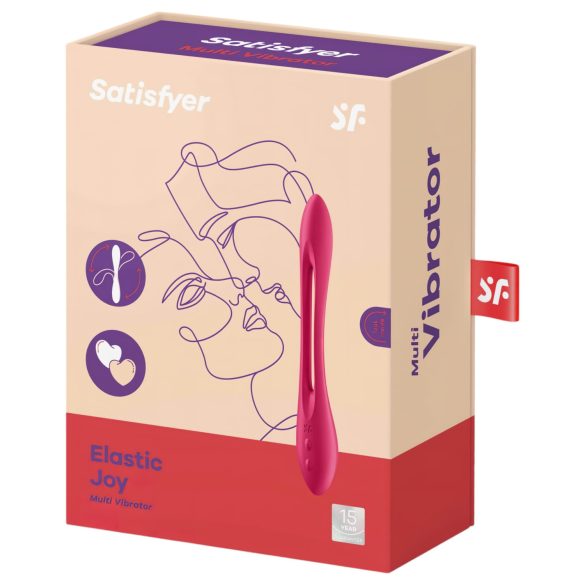 Satisfyer Elastic Joy - punjivi, fleksibilni parni vibrator (crveni)