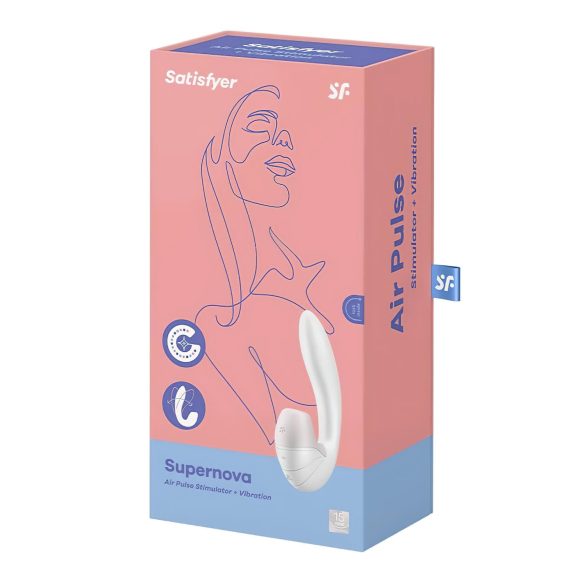 Satisfyer Supernova - Punjivi 2u1 vibrator sa vazdušnim talasima (bela)