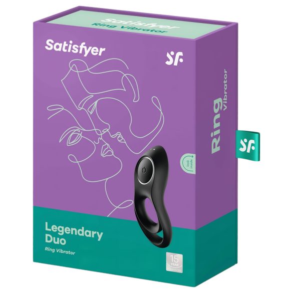Satisfyer Legendary Duo - punjivi vibrirajući prsten za penis (crni)