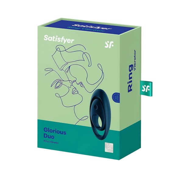 Satisfyer Glorious Duo - Vibrirajući Prsten za Penis (plavi)