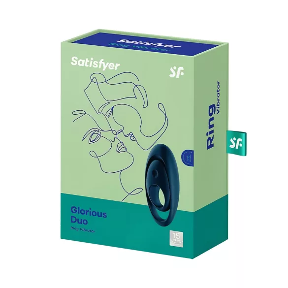 Satisfyer Glorious Duo - Vibrirajući Prsten za Penis (plavi)