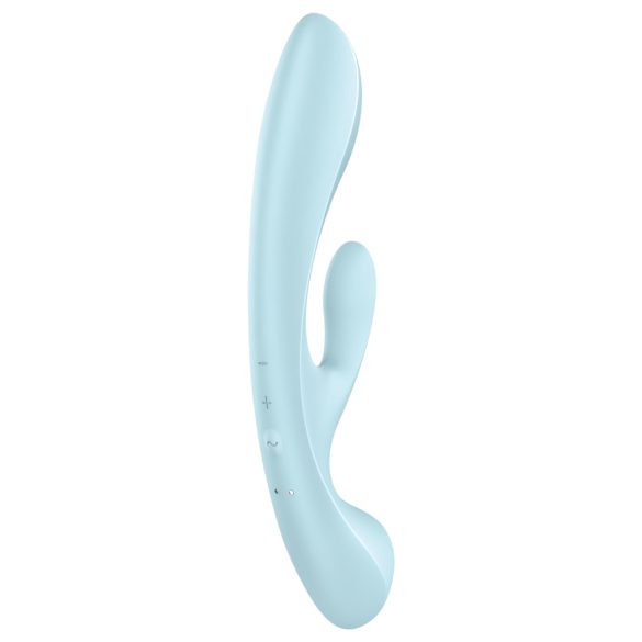 Satisfyer Triple Oh - punjivi vibrator sa klitoralnim nastavkom (plavi)