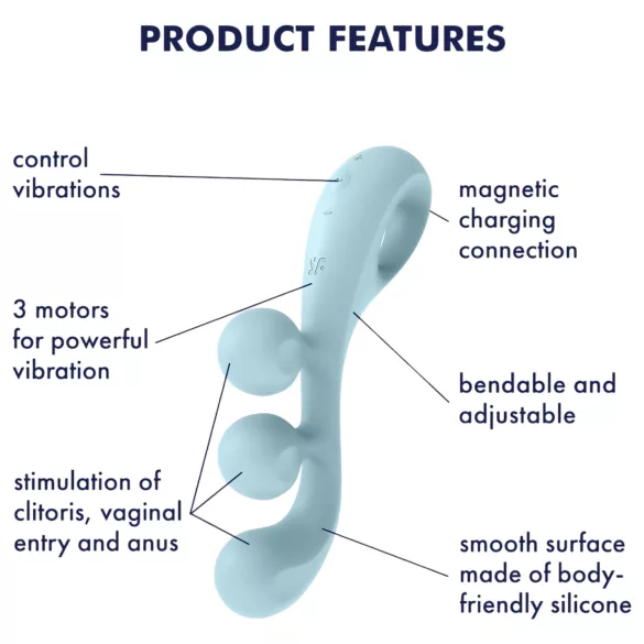 Satisfyer Tri Ball 2 - višenamenski vibrator (menta)