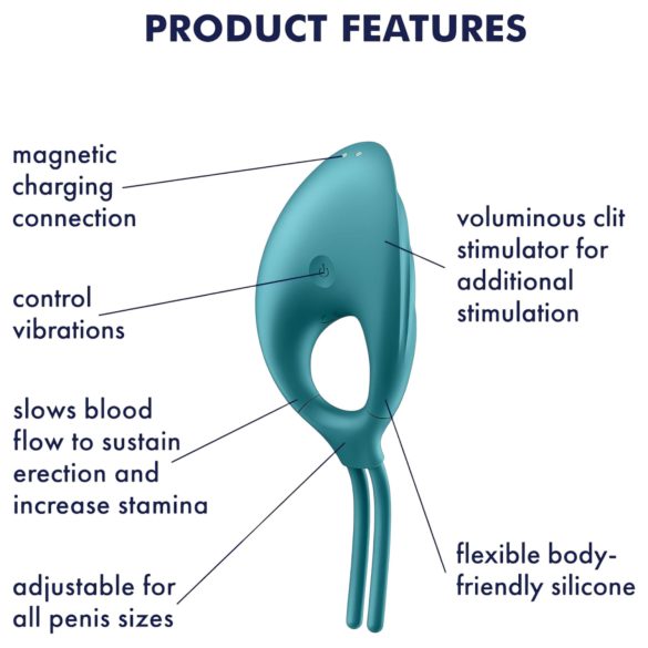 Satisfyer Swordsman - Punjivi, vibracioni prsten za penis (zelena)