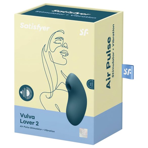 Satisfyer Vulva Lover 2 - punjeni klitoralni vibrator sa vazdušnim talasima (plavi)