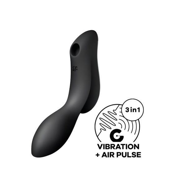 Satisfyer Curvy Trinity 2 - Vazdušni 2u1 vibrator (crni)