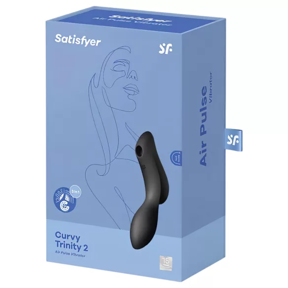 Satisfyer Curvy Trinity 2 - Vazdušni 2u1 vibrator (crni)