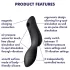 Satisfyer Curvy Trinity 2 - Vazdušni 2u1 vibrator (crni)
