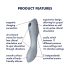 Satisfyer Curvy Trinity 3 - Talasasti 2u1 vibrator (siva)