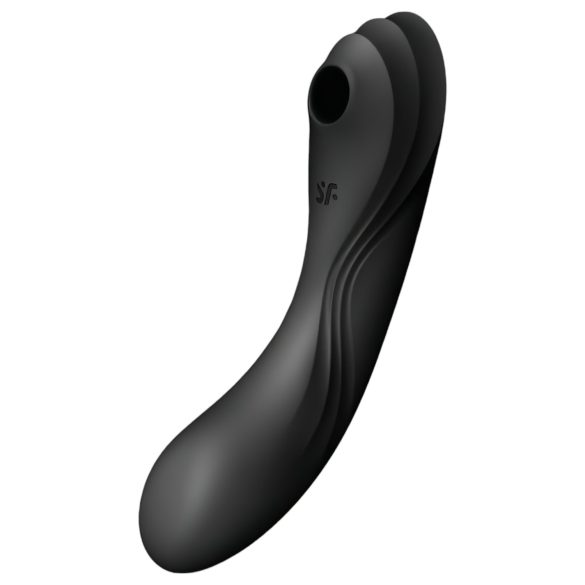Satisfyer Curvy Trinity 4 - ваздушни 2у1 вибратор (црни)