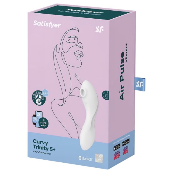 Satisfyer Curvy Trinity 5+ - pametan 2u1 vibrator (bela)