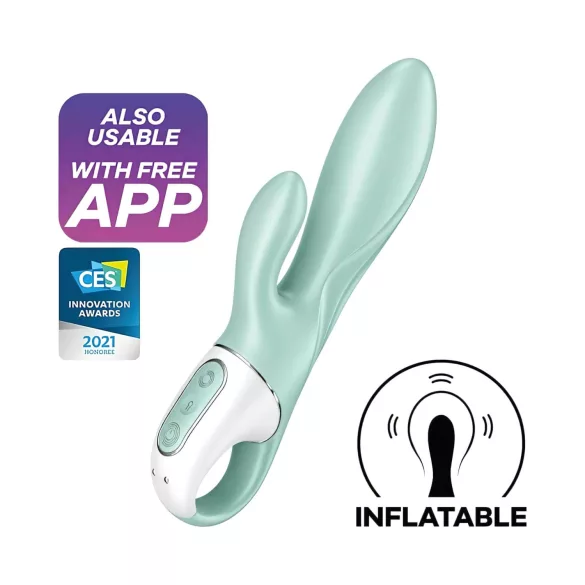 Satisfyer Air Pump Bunny 5 - aplikacijom upravljani pumpajuće vibrator (menta)