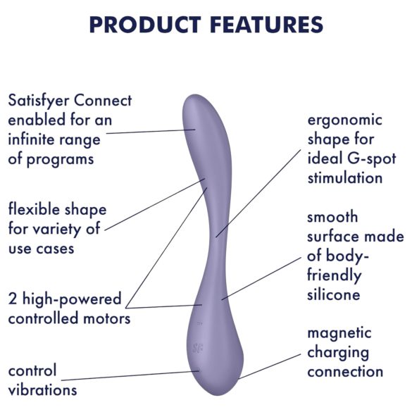 Satisfyer G-Spot Flex 5 - pametan G-tačka vibrator (ljubičasti)