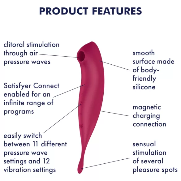 Satisfyer Twirling Pro - апликацијом управљани вибратор за клиторис (црвени)