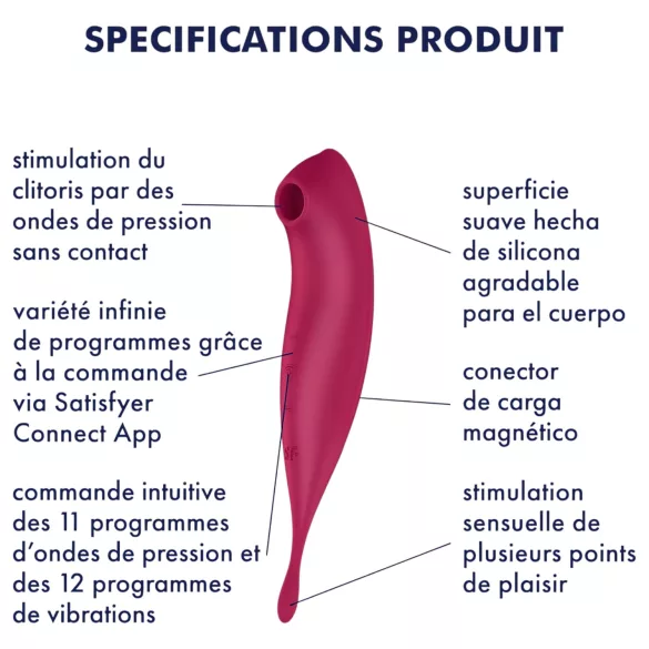 Satisfyer Twirling Pro - апликацијом управљани вибратор за клиторис (црвени)