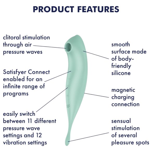 Satisfyer Twirling Pro - pametni 2u1 klitoralni vibrator (menta)