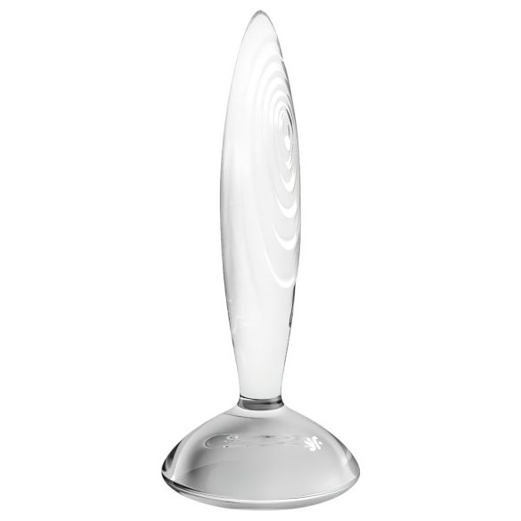 Satisfyer Sparkling Crystal - rebrasti stakleni dildo (proziran)