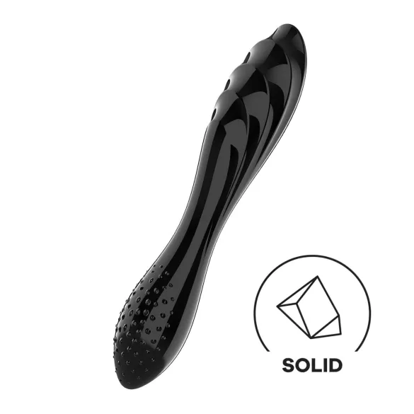 Satisfyer Dazzling Crystal 1 - stakleni dildo sa dva kraja (crni)