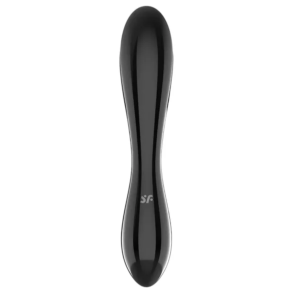 Satisfyer Dazzling Crystal 1 - stakleni dildo sa dva kraja (crni)