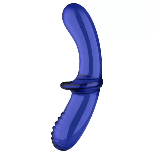 Satisfyer Double Crystal - dvostruki stakleni dildo (plavi)