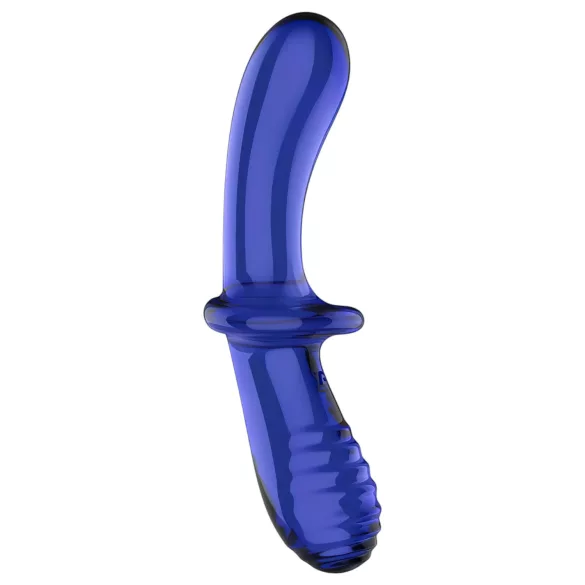 Satisfyer Double Crystal - dvostruki stakleni dildo (plavi)