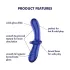 Satisfyer Double Crystal - dvostruki stakleni dildo (plavi)