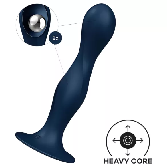 Satisfyer Double Ball-R - тегљива дилдо (плава)