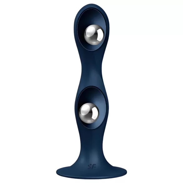 Satisfyer Double Ball-R - тегљива дилдо (плава)