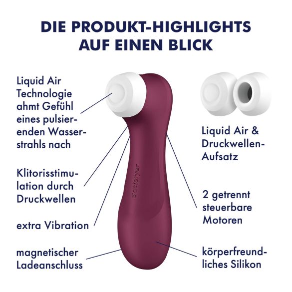 Satisfyer Pro 2 Gen3 - pametna stimulator za klitoris na vazduh (crvena)