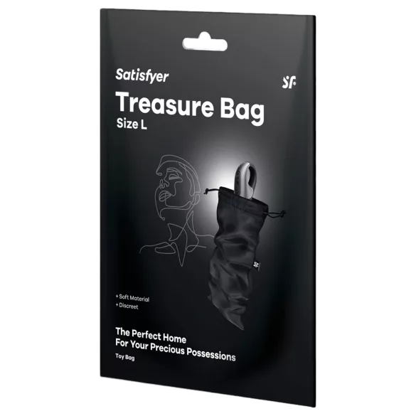 Satisfyer Treasure Bag L - diskretna torba za skladištenje - srednja (crna)