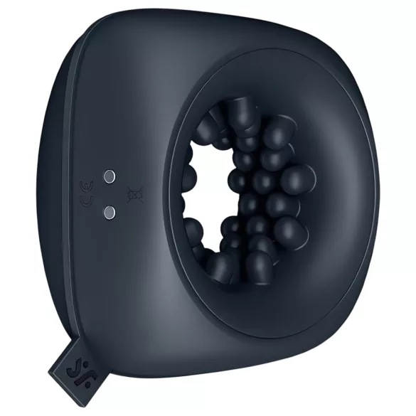 Satisfyer Ring Stroker - punjivi vibracioni masturbator (crna boja)