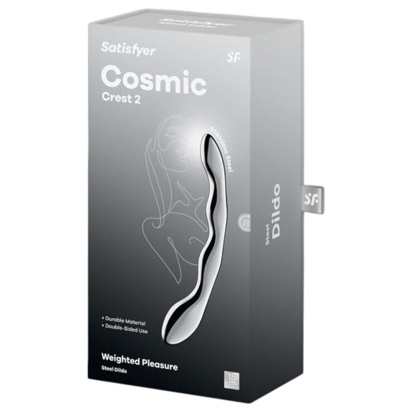 Satisfyer Cosmic Crest 2 - talasni čelični dildo (srebrni)